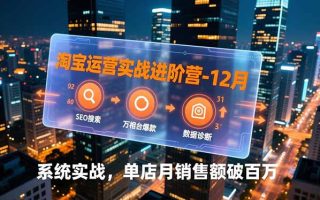 淘宝运营实战进阶营-12月:SEO搜索、万相台爆款、数据诊断,系统实战,单店月销售额破百万