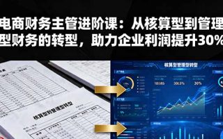 电商财务主管进阶课：从核算型到管理型财务的转型，助力企业利润提升30%