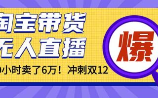 年前风口！淘宝带货，无人直播160小时卖了6万！