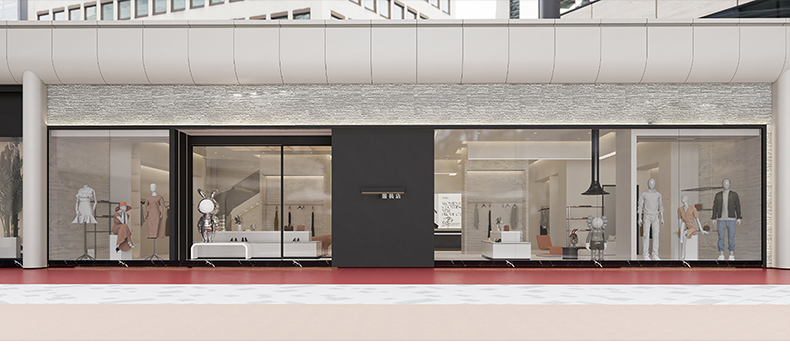 服装店专卖店创意构思方案CAD平面布局图优化设计素材库布置规划