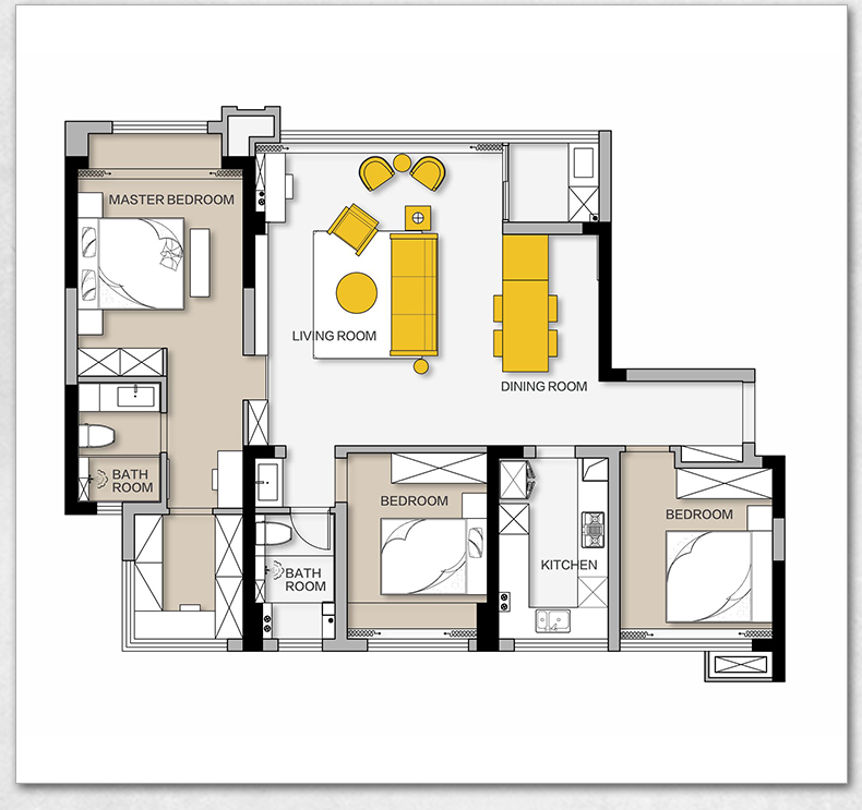装修前装修后高清实景效果图带前后对比图案例设计文案平面户型图