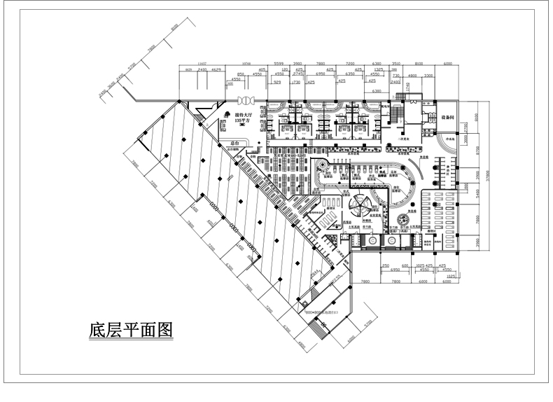 洗浴中心桑拿足浴CAD施工图 平面布置会所SPA按摩店布局方案图库