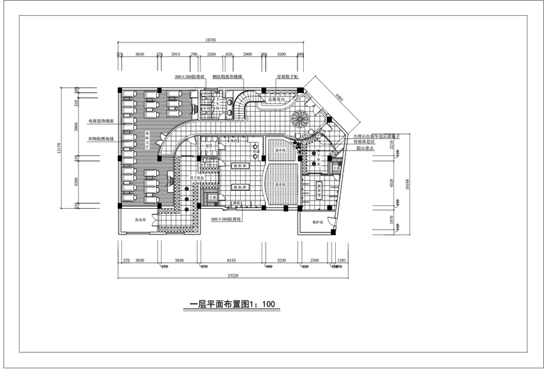 洗浴中心桑拿足浴CAD施工图 平面布置会所SPA按摩店布局方案图库